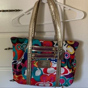 Multicolored Coach Tote Bag